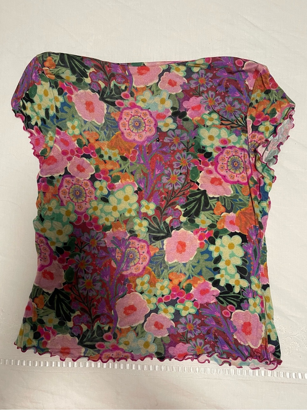 Natural Life Devon ultra-soft short sleeve top - Pink Garden - Picture 3 of 5